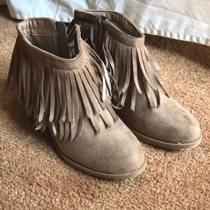 Fringe booties